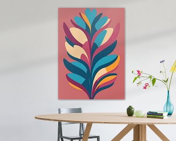 Plante abstraite minimaliste colorée sur Gypsy Galleria