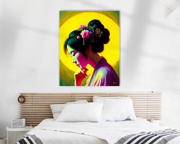 portrait pop art &quot ; femme chinoise &quot ; sur René van den Berg