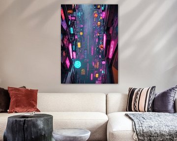 abstracte cyberpunk stad