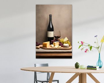 Wijn en Kaas met druiven van Bernhard Karssies