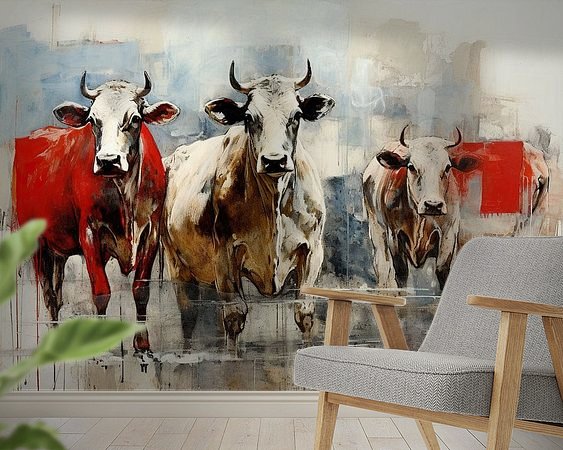 Voorbeeld van het werk in een kamer