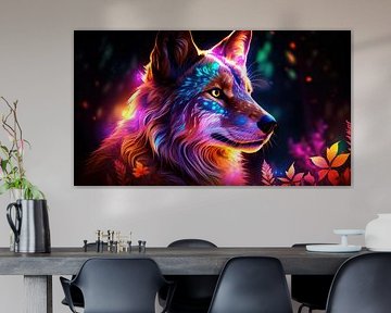 Neon Wolf: Wilde Eleganz in leuchtenden Farben
