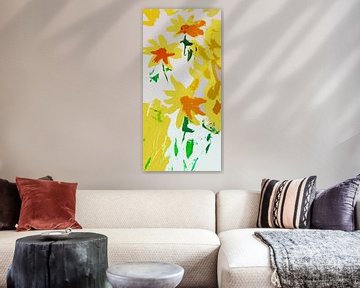 Zonnebloemen abstract van M.A. Ziehr