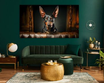 Portrait d'un chien Dobermann noir sur Animaflora PicsStock