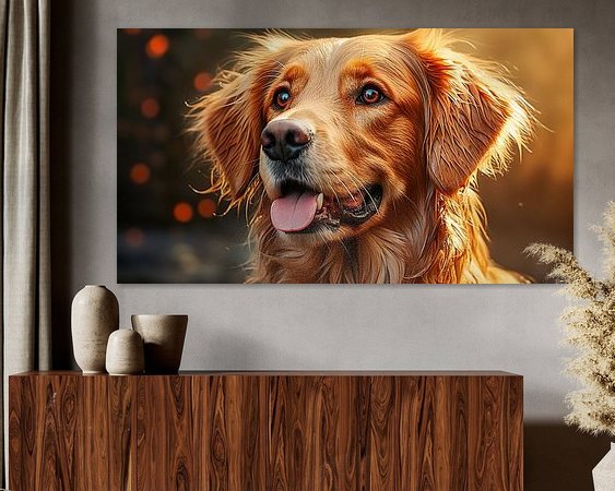 Voorbeeld van het werk in een kamer