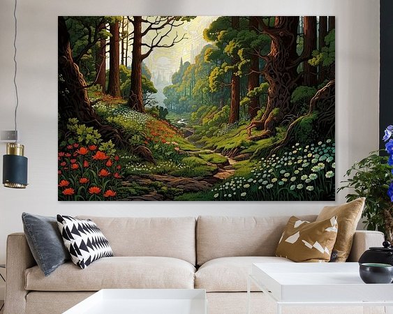 Voorbeeld van het werk in een kamer