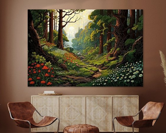 Voorbeeld van het werk in een kamer