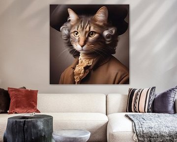 Historische Figur mit Katzenkopf von FoXo Art