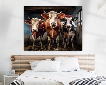Vaches dans l'étable sur PixelPrestige