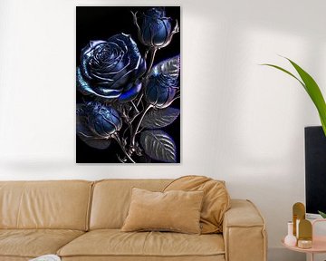 Blue metallic roses by haroulita