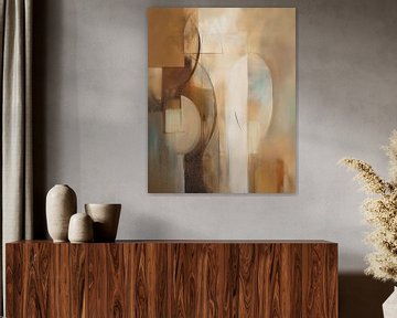 Modern en abstract in aardetinten van Carla Van Iersel