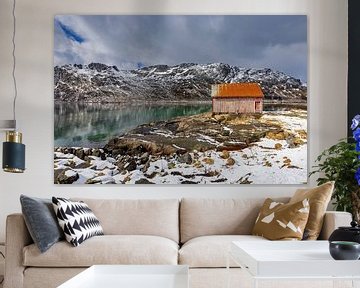 Oude schuur op de Lofoten in Noorwegen van gaps photography