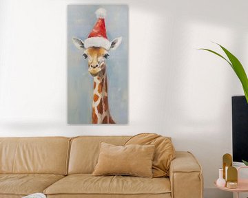 Giraffe mit Weihnachtsmannmütze von Whale & Sons