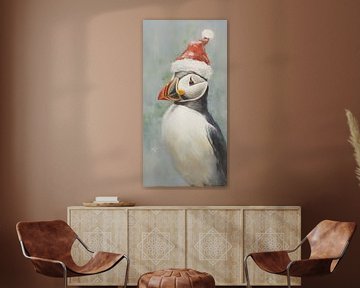 Puffin wearing a Santa hat by Whale & Sons