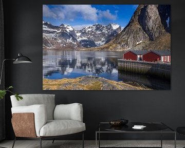 Traditionele visserswoningen op de Lofoten in Noorwegen van gaps photography