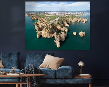 Vuurtoren bij de Ponta da Piedade in Lagos (Portugal) van David Gorlitz