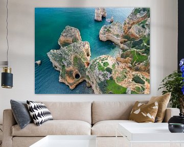 Ponta da Piedade cliffs in Portugal's Algarve region by David Gorlitz