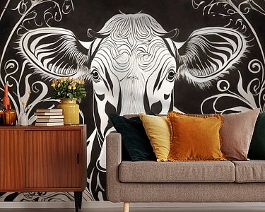 Voorbeeld van het werk in een kamer