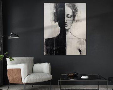 Modern en abstract portret in zwart-wit van Carla Van Iersel