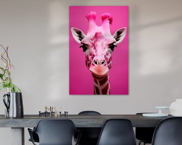 Girafe rose sur Wall Wonder