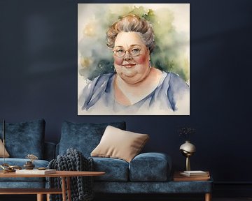 Sociable elderly lady with glasses by De gezellige Dames