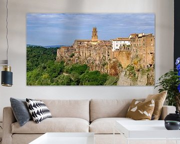 Uitzicht op Pitigliano, Toscane, Italië