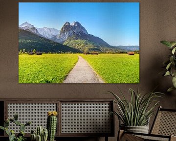 Landschap in de bergen bij Garmisch Partenkirchen en Grainau van Voss Fine Art Fotografie