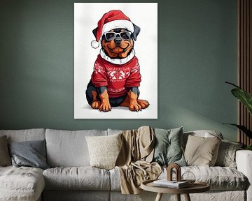 Rottweiler Weihnachtsmütze von Vicky Hanggara