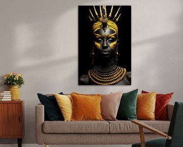Afrikaanse schoonheid in geel van BlackPeonyX