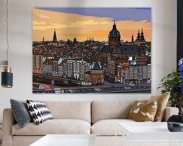 Amsterdam mit dem Schreierstoren im Vordergrund von Alvadela Design & Photography