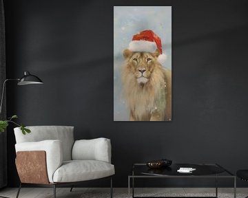 Lion avec un chapeau de Père Noël sur Whale & Sons