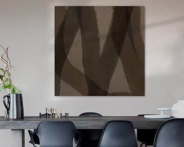 Modern abstract art. Shapes and lines in earth tones by Dina Dankers