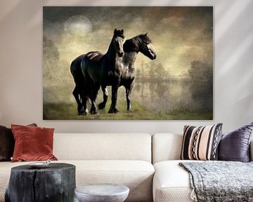 Friesian horses by Annie Snel