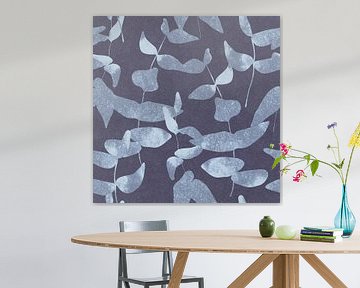 Modern botanical. Leaves in taupe and white by Dina Dankers