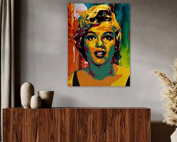 Marilyn Monroe kleurrijke abstracte pop-art 2 van Andika Bahtiar