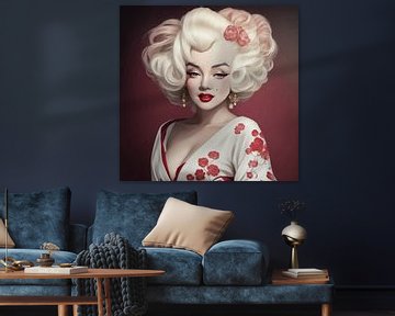 Abstracte Marilyn Monroe in Pastel. van Brian Morgan