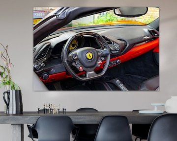 Tableau de bord de la voiture de sport Ferrari 488 Spider sur Sjoerd van der Wal Photographie