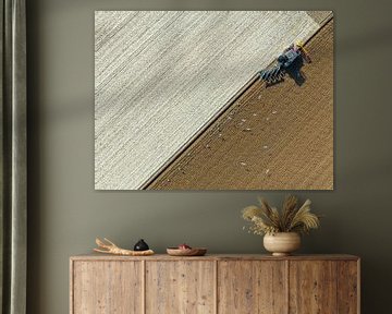 Tractor ploegt de grond voor het planten van gewassen van Sjoerd van der Wal Fotografie