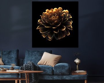 Gouden chrysant van PixelPrestige