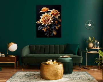 Gouden chrysant van PixelPrestige