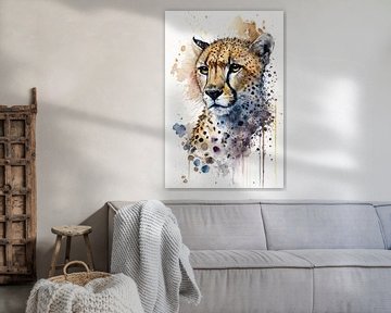 Cheetah - Aquarel van New Future Art Gallery