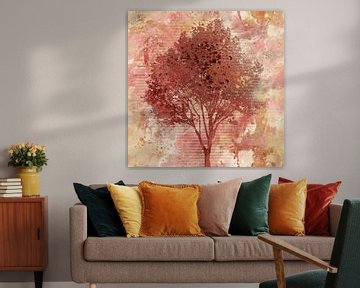 Baum in rosa, gelb und rot von Emiel de Lange