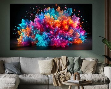 colourful splash of colour background with galaxy nebula by Animaflora PicsStock