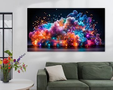 colourful splash of colour background with galaxy nebula by Animaflora PicsStock