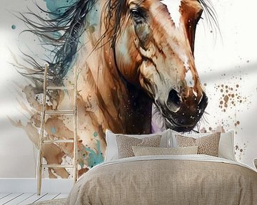 Paard - Aquarel van New Future Art Gallery