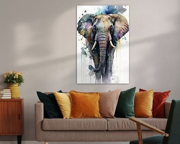 Olifant - Aquarel van New Future Art Gallery