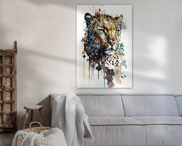 Leopard - Aquarell von New Future Art Gallery