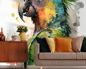 Parrot - Watercolour by New Future Art Gallery