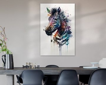Zebra - Watercolour by New Future Art Gallery