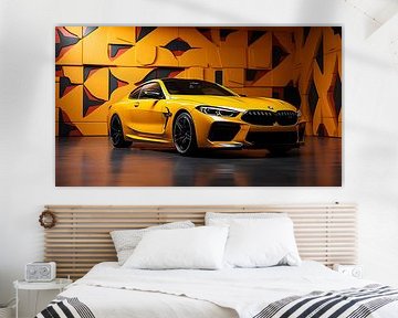 BMW M8 jaune sur PixelPrestige